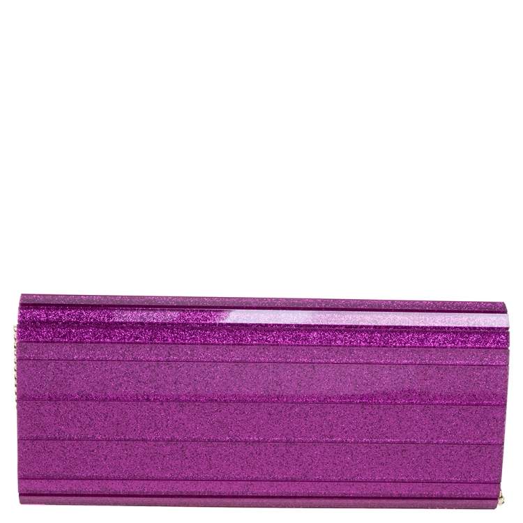 Pre Owned Jimmy Choo Purple Acrylic Sweetie Clutch