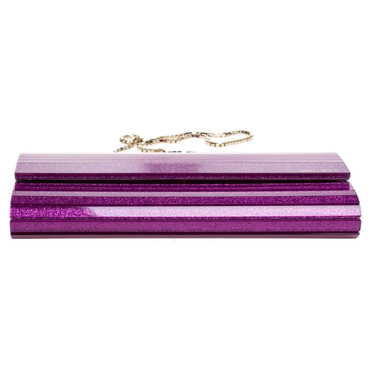 Pre Owned Jimmy Choo Purple Acrylic Sweetie Clutch