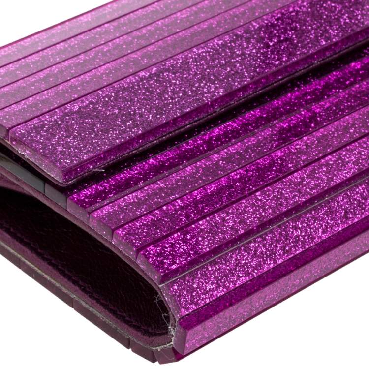 Pre Owned Jimmy Choo Purple Acrylic Sweetie Clutch