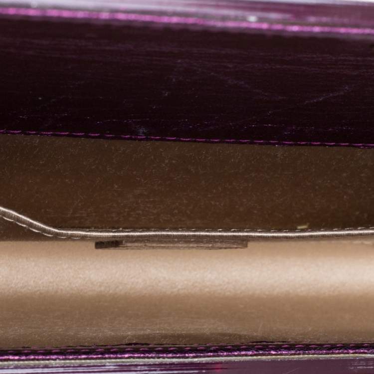 Pre Owned Jimmy Choo Purple Acrylic Sweetie Clutch