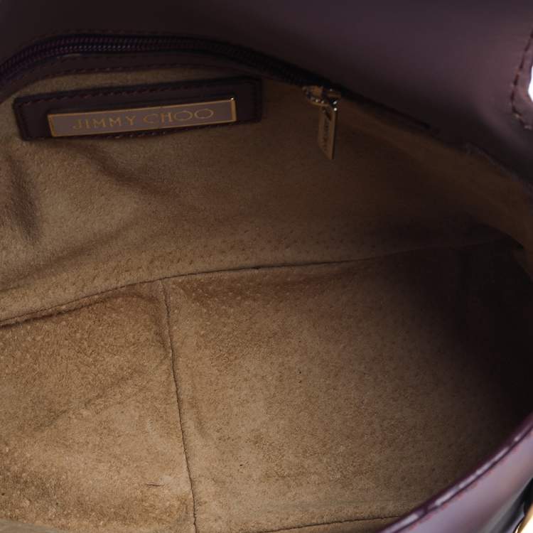 Pre Owned Jimmy Choo Dusty Grape Leather Tulita Shoulder Bag