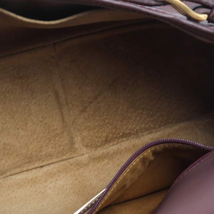 Pre Owned Jimmy Choo Dusty Grape Leather Tulita Shoulder Bag
