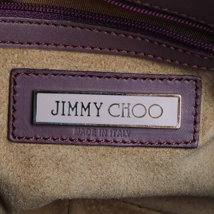 Pre Owned Jimmy Choo Dusty Grape Leather Tulita Shoulder Bag