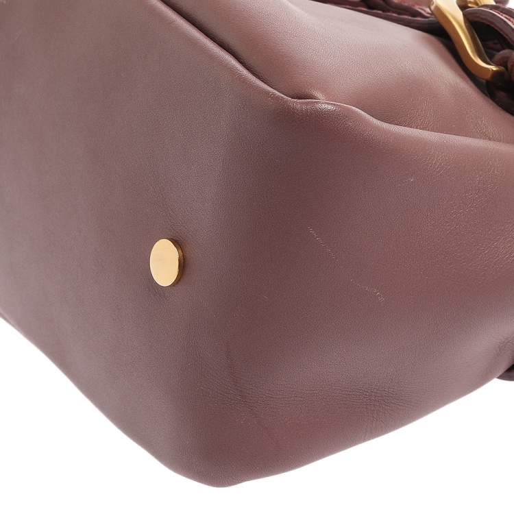 Pre Owned Jimmy Choo Dusty Grape Leather Tulita Shoulder Bag