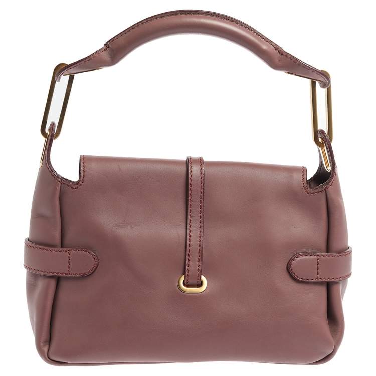 Pre Owned Jimmy Choo Dusty Grape Leather Tulita Shoulder Bag