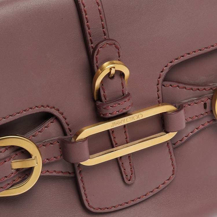 Pre Owned Jimmy Choo Dusty Grape Leather Tulita Shoulder Bag