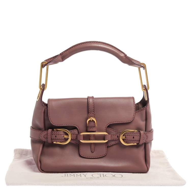 Pre Owned Jimmy Choo Dusty Grape Leather Tulita Shoulder Bag