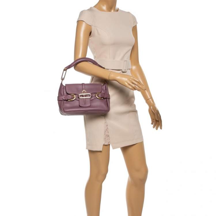 Pre Owned Jimmy Choo Dusty Grape Leather Tulita Shoulder Bag