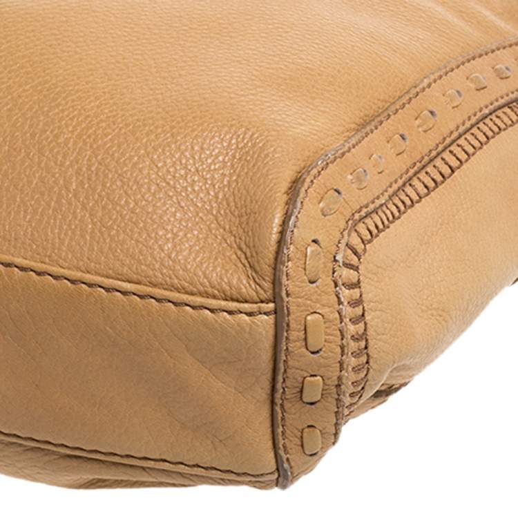 Pre Owned Jimmy Choo Beige Leather Lily Tassel Hobo