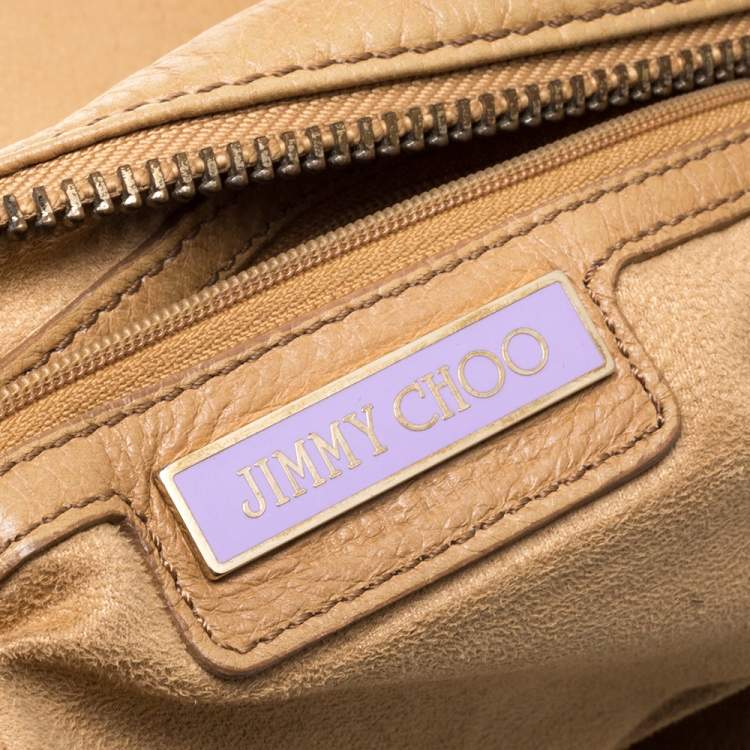 Pre Owned Jimmy Choo Beige Leather Lily Tassel Hobo