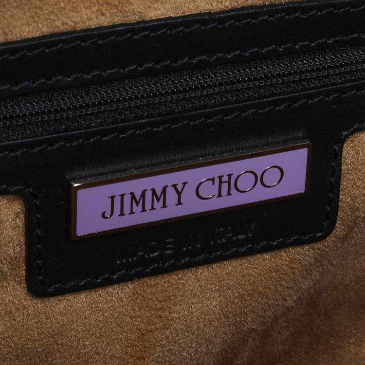 Pre Owned Jimmy Choo Black Leopard Print Calfhair and Leather Catherine Satchel