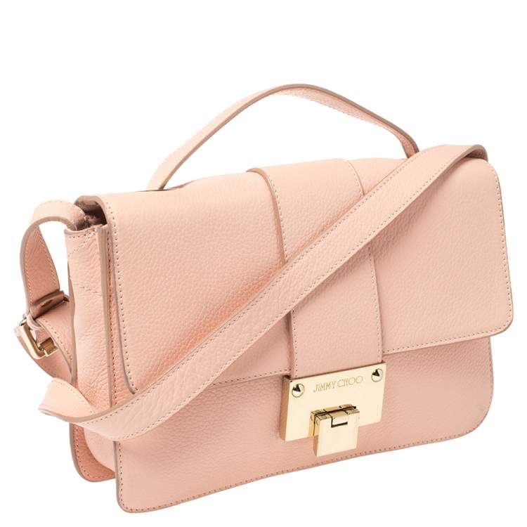 مملوكة مسبقًا Jimmy Choo Light Pink Leather Rebel Top Handle Bag