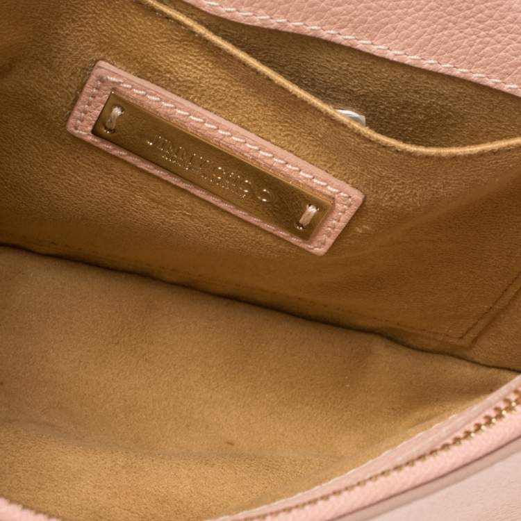 مملوكة مسبقًا Jimmy Choo Light Pink Leather Rebel Top Handle Bag