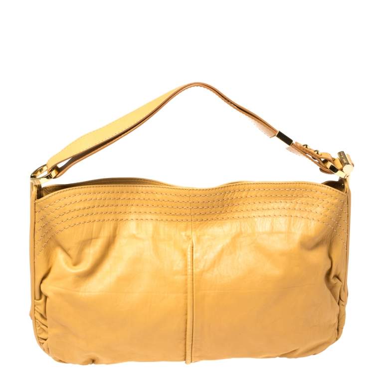 Pre Owned Jimmy Choo Tan Leather Ayse Frame  Hobo