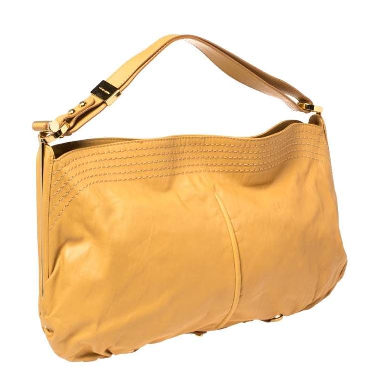 Pre Owned Jimmy Choo Tan Leather Ayse Frame  Hobo