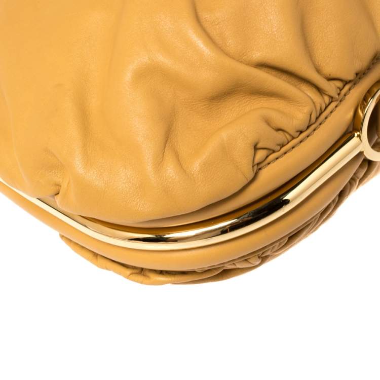 Pre Owned Jimmy Choo Tan Leather Ayse Frame  Hobo