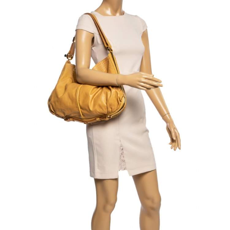 Pre Owned Jimmy Choo Tan Leather Ayse Frame  Hobo