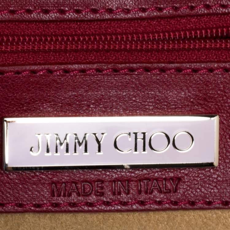 Pre Owned Jimmy Choo Red Perforated Leather Brina Shoulder Bag