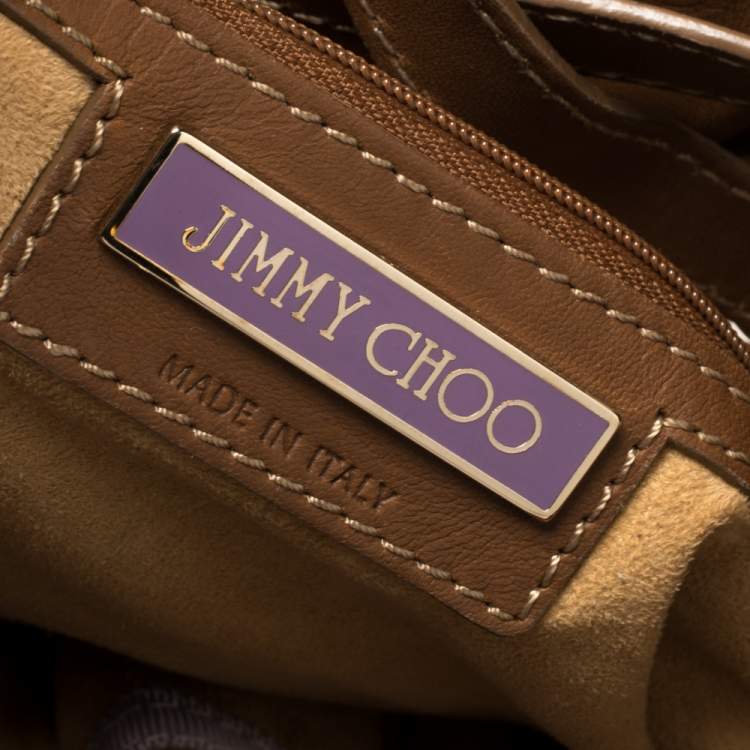 Pre Owned Jimmy Choo Brown Suede and Leather Ramona Studded Tote