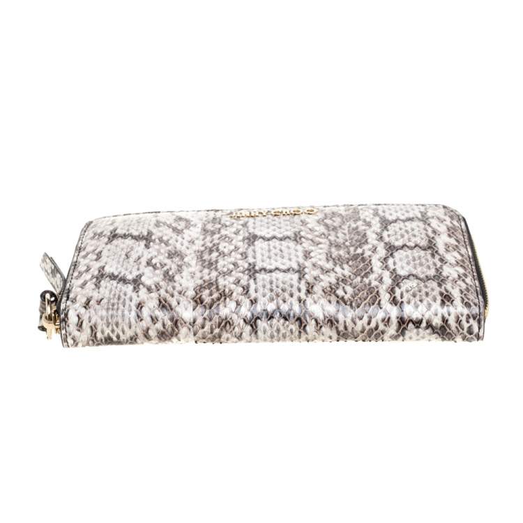 Pre Owned Jimmy Choo Snakeskin Pippa Zip Around Wallet