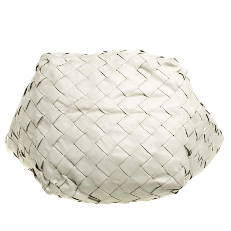 Jimmy Choo Ivory Woven Leather Tote