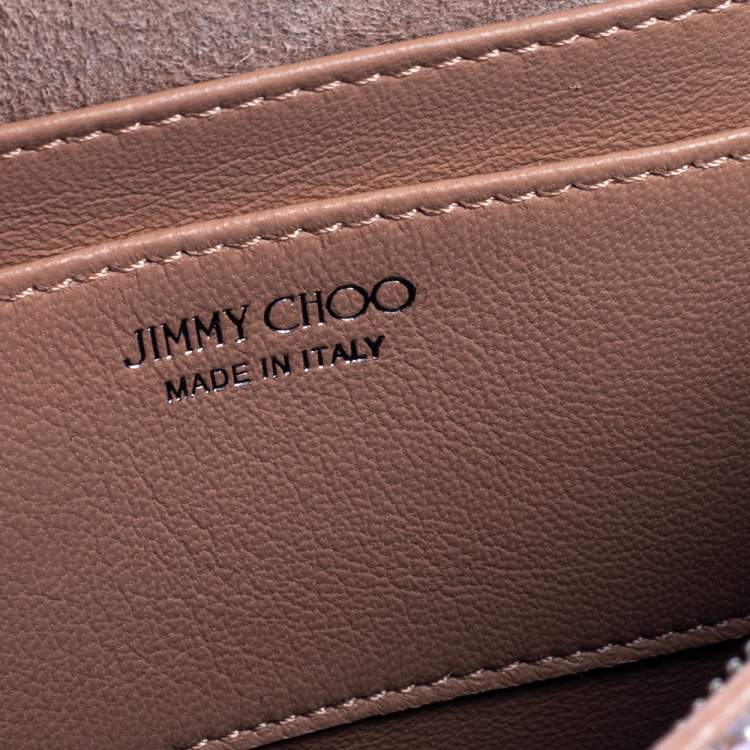 Pre Owned Jimmy Choo Pink Coarse Glitter Florence Chain Clutch 