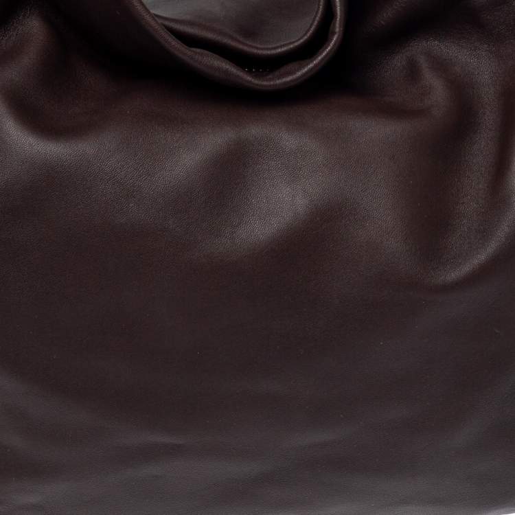 Pre Owned Jimmy Choo Dark Brown Leather Medium Saba Hobo