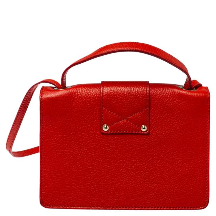 Pre Owned Jimmy Choo Orange Leather Rebel Crossbody Bag
