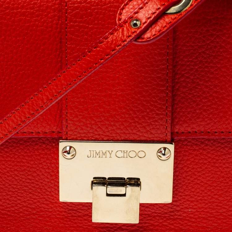 Pre Owned Jimmy Choo Orange Leather Rebel Crossbody Bag