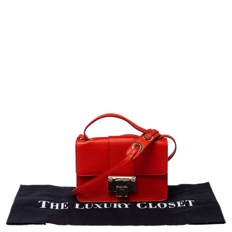 Pre Owned Jimmy Choo Orange Leather Rebel Crossbody Bag