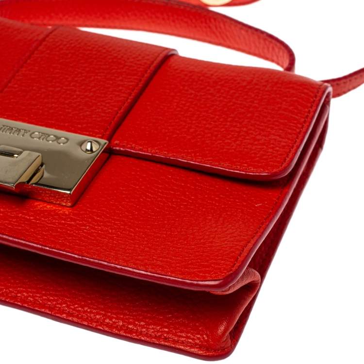 Pre Owned Jimmy Choo Orange Leather Rebel Crossbody Bag