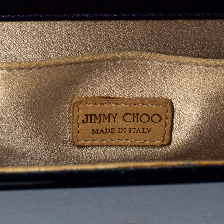 Pre Owned Jimmy Choo Navy Blue Shimmer Acrylic Candy Clutch Bag