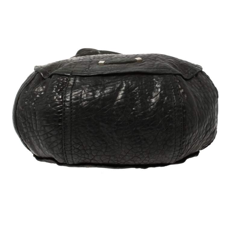 Pre Owned Jimmy Choo Black Pebbled Leather Large Nica Tote