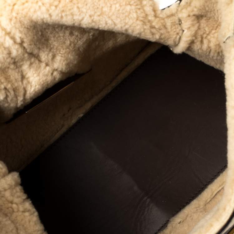 Pre Owned Jimmy Choo Beige/Brown Shearling and Leather Tulita Hobo