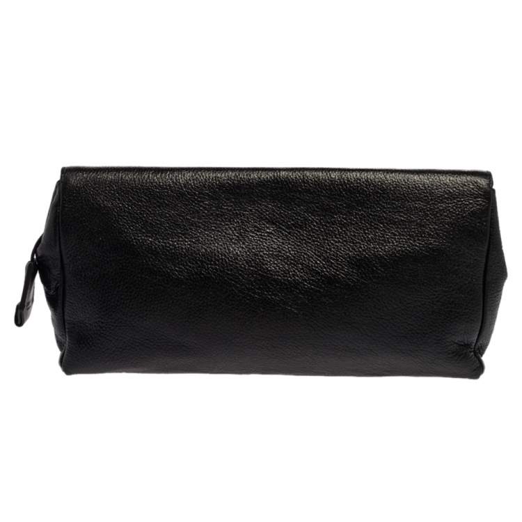 Pre Owned Jimmy Choo Black Glossy Pebbled Leather Allison Clutch