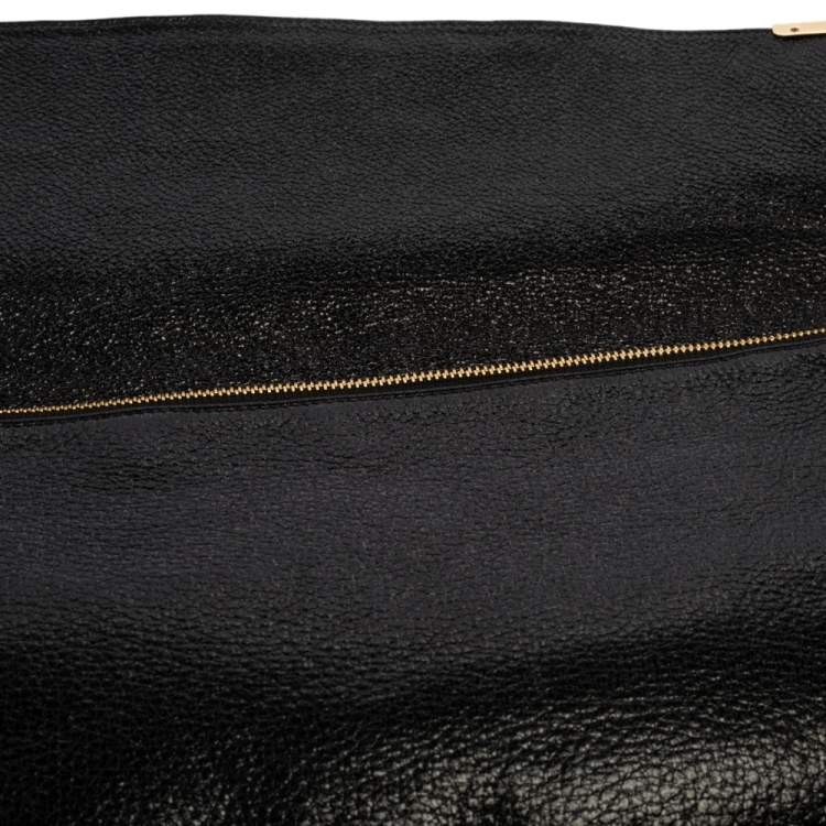 Pre Owned Jimmy Choo Black Glossy Pebbled Leather Allison Clutch