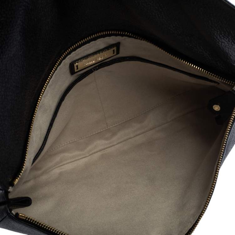 Pre Owned Jimmy Choo Black Glossy Pebbled Leather Allison Clutch