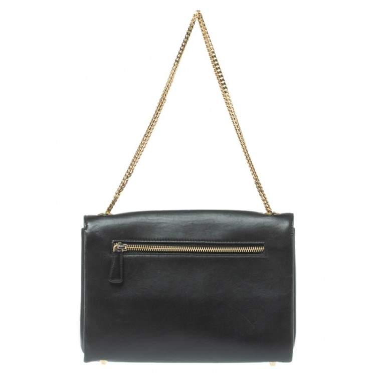 مملوكة مسبقًا Jimmy Choo Black Leather and Snakeskin Trim Alba Shoulder Bag