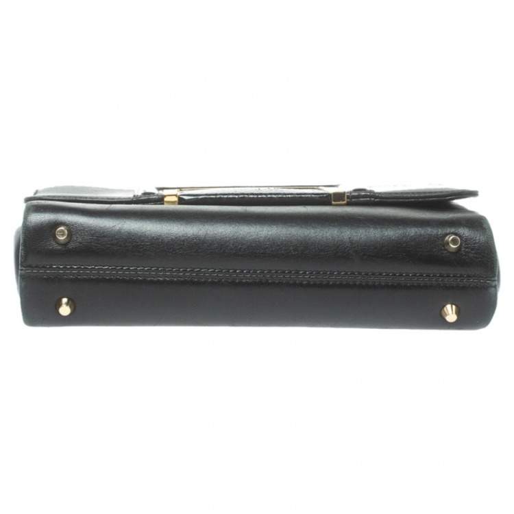 مملوكة مسبقًا Jimmy Choo Black Leather and Snakeskin Trim Alba Shoulder Bag