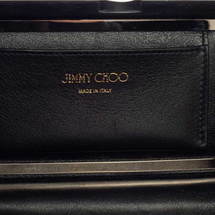Pre Owned Jimmy Choo Beige/Black Leopard Prin Pony Hair Box Clutch 