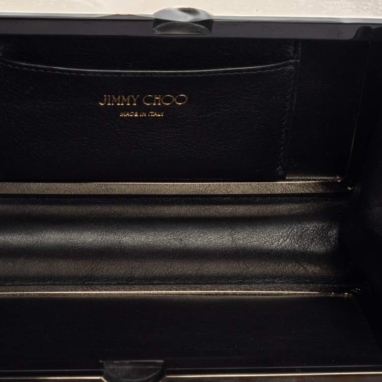 Pre Owned Jimmy Choo Beige/Black Leopard Prin Pony Hair Box Clutch 
