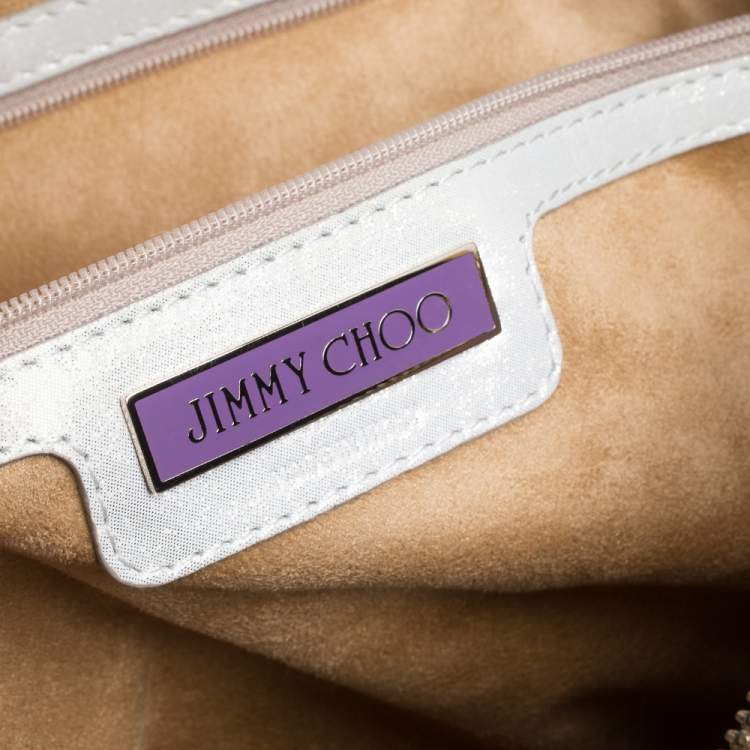 Pre Owned Jimmy Choo Gold Shimmer Leather Mave Foldover Clutch