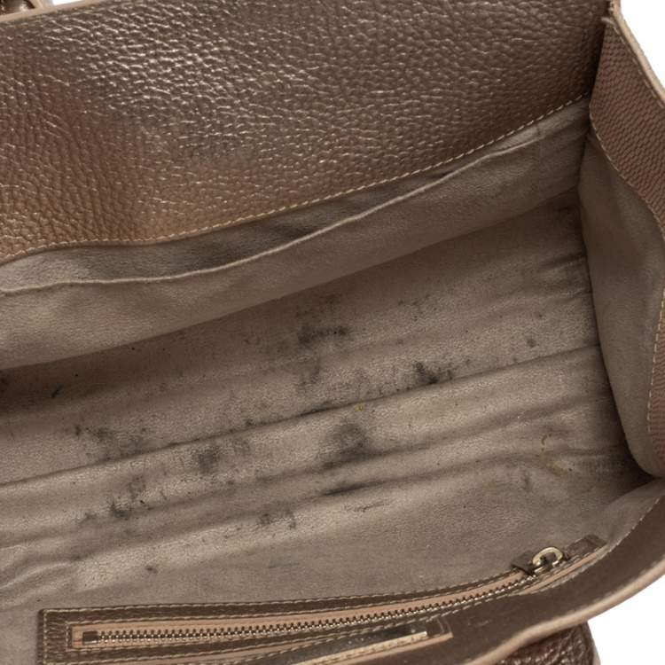Pre Owned Jimmy Choo Light Rose Gold Leather and Lizard Embossed Riley Tote