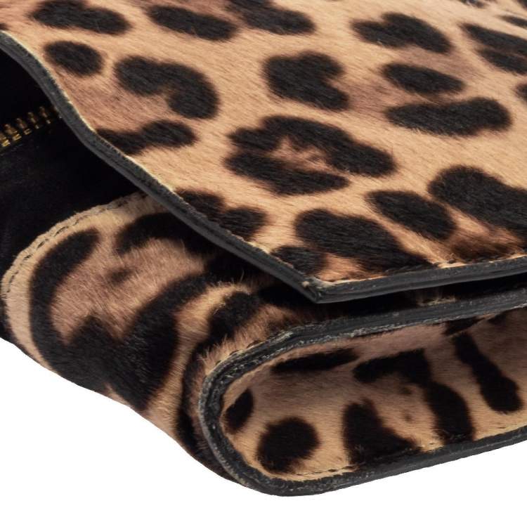 Pre Owned Jimmy Choo Black/Brown Suede and Calf Hair Martha Clutch