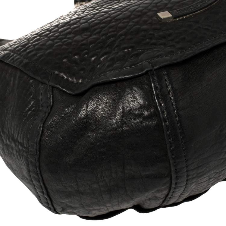 Pre Owned Jimmy Choo Black Pebbled Leather Large Nica Tote