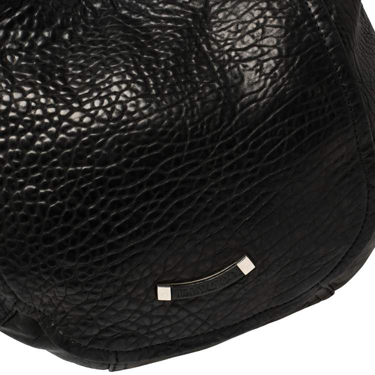 Pre Owned Jimmy Choo Black Pebbled Leather Large Nica Tote