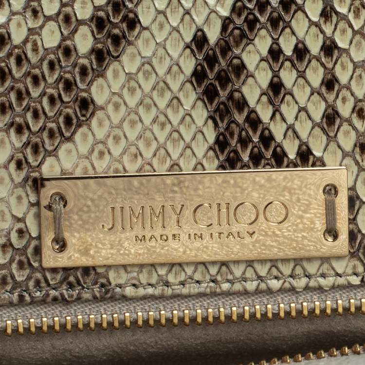 مملوكة مسبقًا Jimmy Choo Cream/Black Python Alba Shoulder Bag