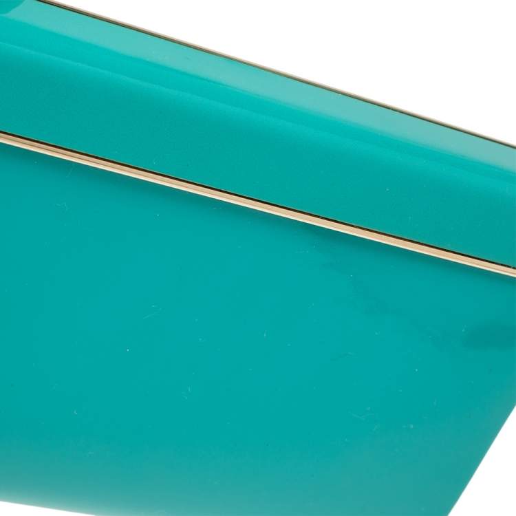 Pre Owned Jimmy Choo Green Patent Leather Cayla Clutch