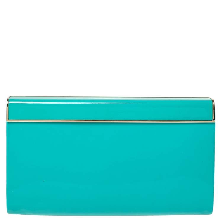 Pre Owned Jimmy Choo Green Patent Leather Cayla Clutch