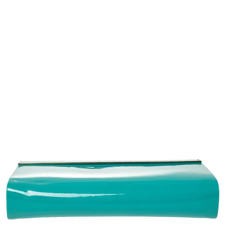 Pre Owned Jimmy Choo Green Patent Leather Cayla Clutch
